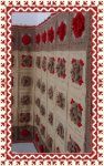 Horgolt lakáskultúra - Barna virág mintás fali szőnyeg