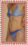 Horgolt fürdőruha - Kék batikolt kötött bikini Horgolt fürdőruha - Kék batikolt kötött bikini