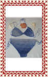 Kötött fürdőruha - Kék-fehér batikolt kötött bikini Kötött fürdőruha - Kék-fehér batikolt kötött bikini