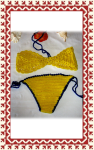 Horgolt fürdőruha - Sárga horgolt bikini
