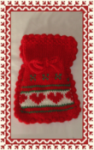 Kötött kiegészítő - Karácsonyi norvég szív mintás zsákocska