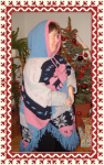 Kötött nőiruha - Színes karácsonyi mintás kötött női kapucnis poncsó